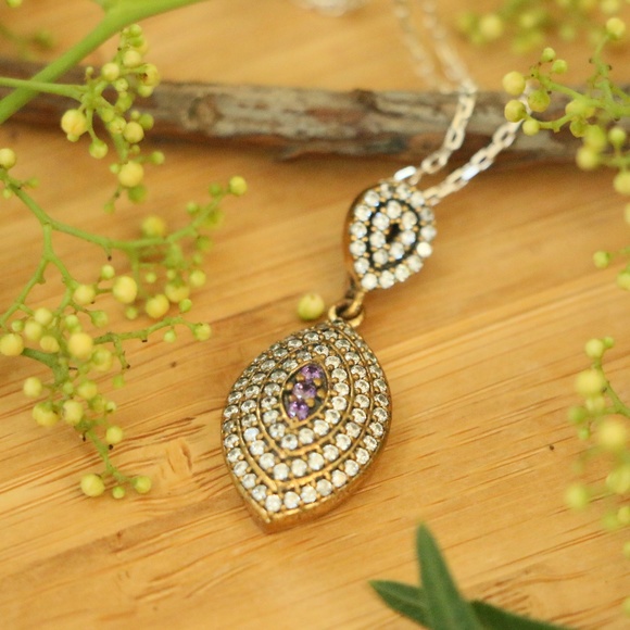 925 Sterling Silver Topaz Stones pendant - Picture 3 of 5